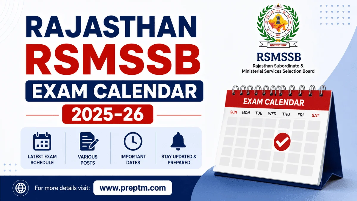 Rajasthan RSMSSB Exam Calendar 2025-26 Released
